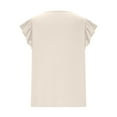 thumbnail image 4 of Women'S Summer Tops Ruffle Short Sleeve Henley Neck Tunic Top Plain Pleated T-Shirts Causal Trends Blouses Bussiness Work Clothes Costume, 4 of 5