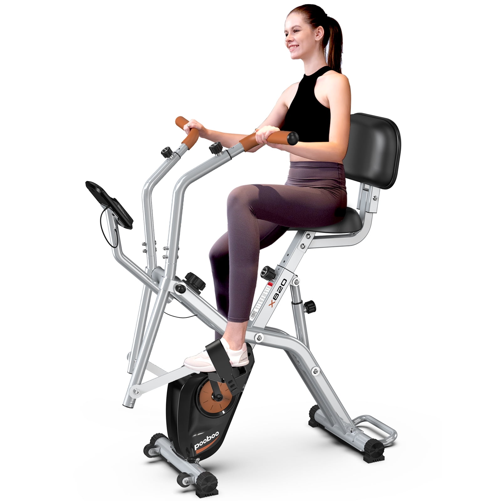 LNOW Magnetic Exercise Bike with Arm Exerciser – Quiet Indoor Cycling for Seniors & Adults, Low-Impact Home Workout