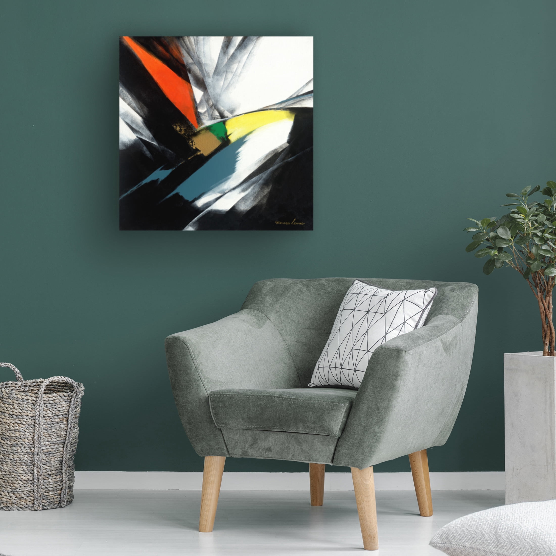 Canvas Wall Art - Thomas Leung 'Color Block 1' Wall Art for Living Room, Bedroom, or Office Décor by Trademark Fine Art - 14 x 14 Inches