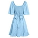 thumbnail image 2 of Vestido de cóctel sin mangas ajustado para mujer - Vestido de fiesta ajustado cruzado, largo hasta la rodilla, material de poliéster, ideal para fiestas de verano/otoño, lavado a mano, 2 of 8