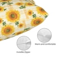 thumbnail image 2 of Rateoe Yellow White Plaid Sunflower Pattern Decorative Pillow Case,Throw Pillow Covers,Plush Pillow Cover,Soft Pillow Case,Velvet Pillow Case-20"x30", 2 of 5