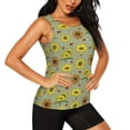 thumbnail image 2 of Fotbe Sage Green With Sunflowers Blusas Sin Mangas para Mujer – Estilo Casual, Corte Suelto, Slim-Fit, Cuello Redondo Deportivo, Tops de Verano para Gimnasio y Yoga-Large, 2 of 7