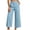 Blue, variant on Capris Pants for Women Wide Leg Golf Casual Cropped with Pockets Blue High Waist Summer Business Size L