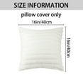 thumbnail image 5 of Unique Bargains Plush Faux Fur Solid Striped Throw Decorative Pillow Covers (2 Count) Beige 16"x16", 5 of 7