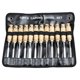 thumbnail image 1 of 12 unids/set tallado cincel herramientas de tallado de madera suministros de carpintería con bolsa de almacenamiento, 1 of 4