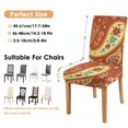 thumbnail image 6 of Chic Paisley Bohemian Dining Chair Covers 4 Pack Vintage Floral Ethnic Retro Colorful Pattern Washable Polyester Stretch Slipcovers Removable Protector for Artistic Kitchen, 6 of 7