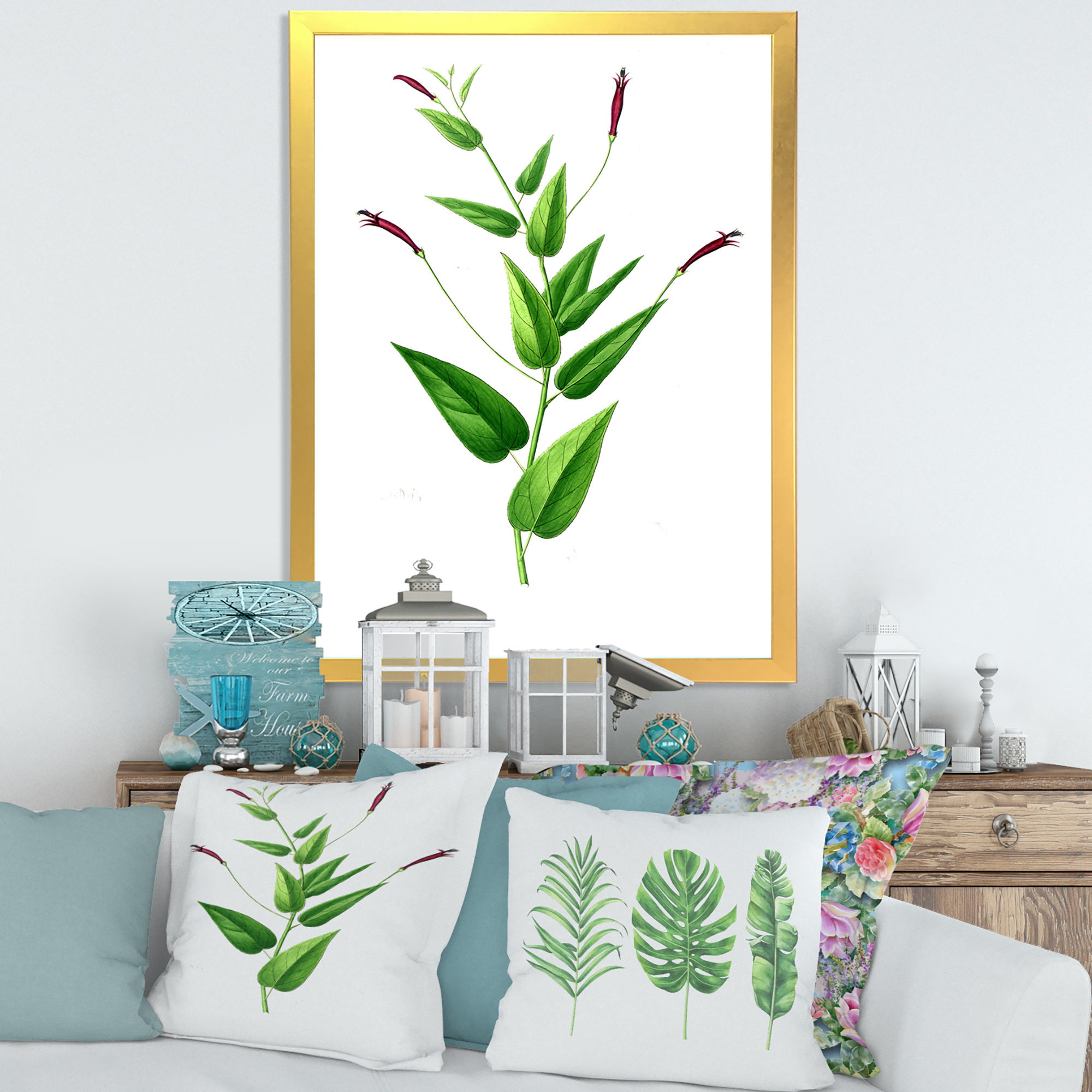 Designart 'Ancient London Plants VII' Traditional Framed Art Print
