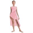 thumbnail image 3 of renvena Lyrical Dance Dress for Girls Flowy Chiffon Skirt Contemporary Ballet Tutu Leotard Dancewear Pink 16, 3 of 7