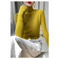 thumbnail image 2 of TRUBKH Fall Sweaters for Women Turtleneck Sweater Long Sleeve Fall Casual Sweater Slim Fit Knit Tops for Women Lightweight Sweaters for Women Womens Thermal Tops Outfits for Women Yellow L, 2 of 5