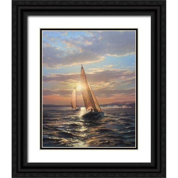 Yushkevich, Viktor 12x14 Black Ornate Wood Framed with Double Matting Museum Art Print Titled - Harmony of the Sea