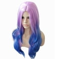 thumbnail image 1 of Perruque de Mode pour Femmes Cheveux Synthétiques Bleus Perruques Longues Vague Perruque Bouclée, 1 of 4