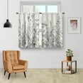 thumbnail image 2 of Flower Leaves Kitchen Curtains - Grey Floral Spring Rustic Plant Botanical Cafe Farmhouse Small Short Curtains for Bathroom Living Room Rod Pocket Window Drapes 36 Inch Length 2 Panels Set, 2 of 5