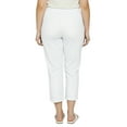 thumbnail image 4 of Turtle Bay New York Women's Elastic Waist Pull On Stretch Twill Capri with side pockets (Plus Sizes), 4 of 7
