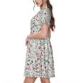 thumbnail image 2 of Lsque Fairy Floral Print Women's Casual Dress T-Shirt Summer Short Sleeve Scoop Neck Swing Dresses, 2 of 6