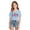 Blue, variant on Girl's Casual Short Sleeve One Off Shoulder T-Shirt Name of Cities Printed Tees (Grey)