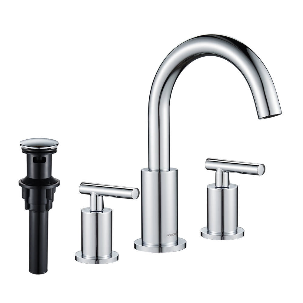 Forious Pop up Drain Widespread Toilet Faucet with Two Handle Sink