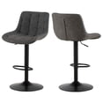 thumbnail image 6 of Grey Pu Leather Swivel Adjustable Height Bar Stool Chair For Kitchen(Set Of 2), 6 of 8