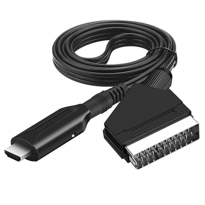 SCART to HDMI Cable 1080P/720P with USB Cables SCART Input for - Walmart.com