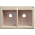 thumbnail image 3 of Transolid Radius 33in x 22in silQ Granite Drop-in Double Bowl Kitchen Sink with 4 CABD Faucet Holes, In Cafe Latte, 3 of 4