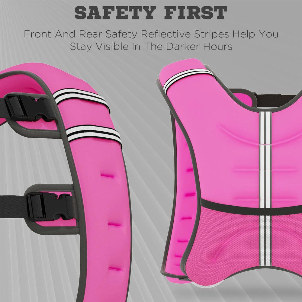 Resenkos 17.6 lbs. Body Weighted Vest with Pocket, Soft Skin-Friendly Fabric, Adjustable Running Gear, Pink