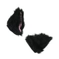 thumbnail image 1 of 1 par de orejas de gato de peluche autoadhesivas universales para bicicleta y motocicleta, accesorio de decoración para casco, color negro y rosa, 1 of 1