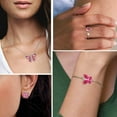 thumbnail image 4 of July Birthstone Jewelry Sets Ruby Red Butterfly 925 Sterling Silver CZ Fine Necklace Earrings Ring Bracelet Women Birthday Mother's Day Gifts, 4 of 12