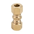 thumbnail image 2 of 10Pcs Brake Line Connector 1/4 5/16 3/8 Straight Brass Brake Line Compression Fitting Unions For OD Tubing Car Accessories, 2 of 9
