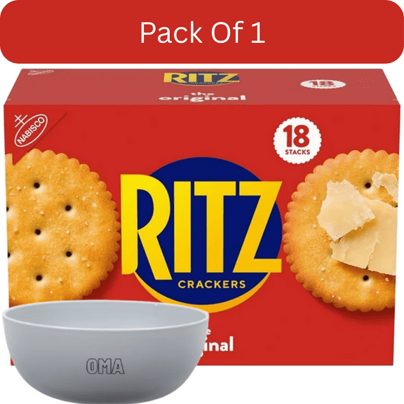 RITZ Original Crackers, 3.43 oz, 18 pk, With Olive White Bowl By OMA