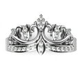 thumbnail image 3 of Sz 11 Sterling Silver Cubic Zirconia Princess Crown Tiara CZ Band Ring, 3 of 3