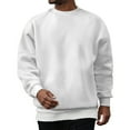 thumbnail image 2 of Zimjoy Men's Sweatshirts Casual Long Sleeve Mens Crewneck Sweatshirts Fashion Solid Plain Pullover Cotton Blend Warm Fall Winter Clothes, White L, 2 of 4