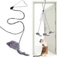 Cat Hanging Door Toy with Mouse Shape, Made of Plush, Plastic and Metal