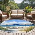 thumbnail image 5 of Summer Scenery Round Living Room Rugs 7 ft, Watercolor Beach Chair Washable Area Rug with Non-Slip Sturdy Edge Binding Round Carpet for Kitchen Office Bedroom, 5 of 9