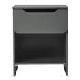 thumbnail image 6 of Walker Edison Modern Scandi 1-Drawer Nightstand, Dark Grey, 6 of 19