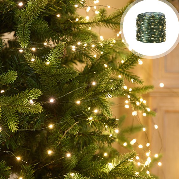 Sokhug Twinkle Star, Intérieur Extérieur, Guirlande Lumineuse DEL à Intensité Réglable avec Commande, Fil Vert Étoilé, Éclairage pour la Maison Chambre Mariage Décoration de Fête de Noël, Blanc Chaud