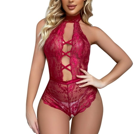 adviicd Lingerie For Women Women Lingerie Cut Out Lace Bodysuit Strappy Deep V Teddy One Piece Lingerie A S