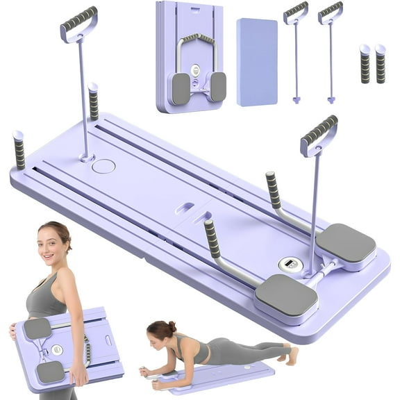 Upgraded Pilates Board - 2025 Pilates Reformer Set, Multi-Purpose Foldable Pilates Reformer Board for Home, 5 in 1 Pilates Sliding Board