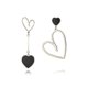 thumbnail image 1 of Asymmetrical Mismatched Heart Stud Earrings for Women Dangling Love Drop Dangle Gold & Rose Gold Acrylic Trendy Big Long Teacher Fun Costume Jewelry Q, 1 of 5