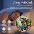 thumbnail image 4 of Bass Fish Stained Glass Style Round Wall Clock, Rustic MDF Wood Fishing Decor, Lake House Cabin Lodge Angler Man Cave Gift for Dad, 4 of 5