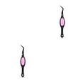 thumbnail image 1 of ZheElen Tweezers Crafts Crossing Lock Stainless Steel Reverse Precision Curved Nail Manicure Hair Tool Electronics Laboratory Black 2Set, 1 of 6