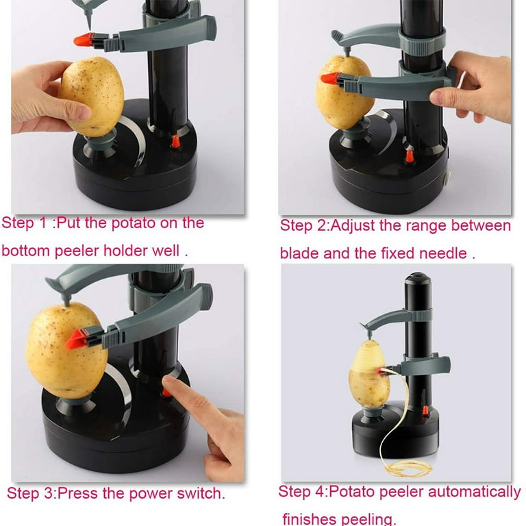 Electric Potato Peeler, Automatic Apple Peeler Machine, Heavy Duty  Stainless Steel Rotating Peeler with 2 Extra Blades for Kitchen Fruits and  Vegetables
