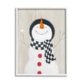 thumbnail image 4 of Stupell Industries Happy Smile Winter Snowman Holiday Painting White Framed Art Print Wall Art, 4 of 5