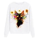 thumbnail image 2 of Gibobby Divertidas Sudaderas Sudadera holgada deportiva informal de felpa con cuello redondo y estampado de y girasol a la moda para mujer(1)(Blanco, L), 2 of 5