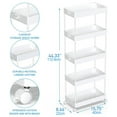 thumbnail image 4 of LLMRR 5 Tier Rolling Storage Cart, Bathroom Storage Cart with Lockable Wheels, Storage Organizer, Mobile Shelving Unit Cart for Bathroom, Laundry Room, Kitchen and Office, White, 4 of 9