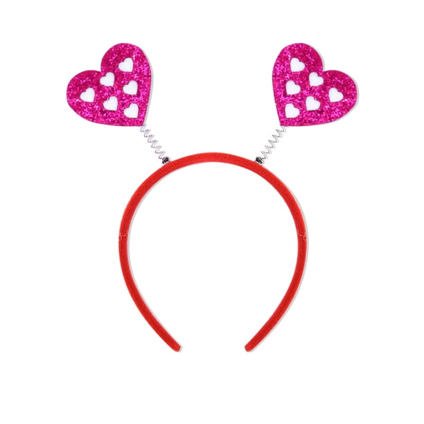 Diadema de corazón para San Valentín, accesorio para el cabello con corazón rojo brillante para Halloween, fiestas, bodas, cumpleaños y disfraces.
