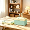 thumbnail image 6 of GIXUSIL 1 Pack Foldable Storage Box Pastel Blue Plastic Crates Multipurpose Collapsible Bins with lids Cute Organization Basket for Home Office Kitchen Picnic Camping 9.8×6.7 inch, 6 of 7