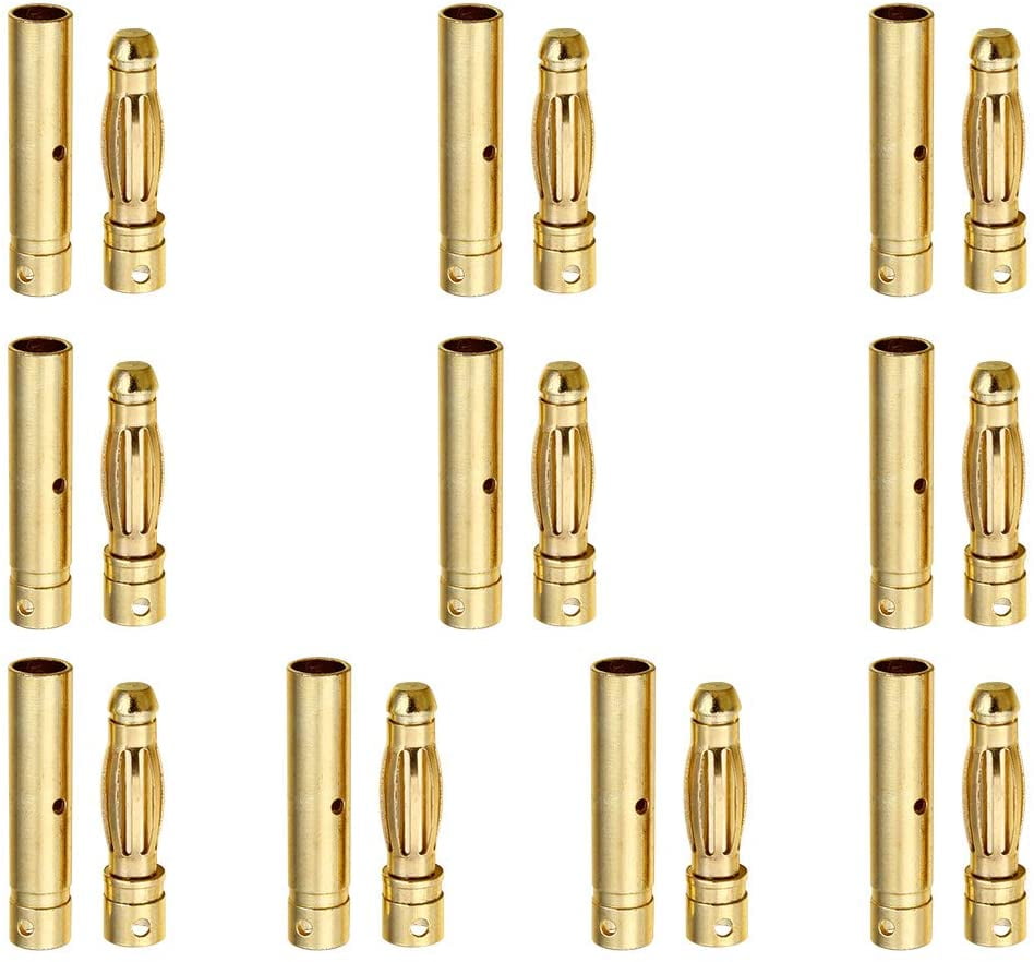 50 Pairs x 4mm 4.0mm Gold Bullet Connector Plug for RC Battery ESC Motor US 