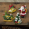 thumbnail image 6 of Bucilla Felt Applique DIY Christmas Ornament Kit, Santa's Grand Sleigh, Set of 4, 6 of 8