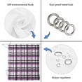 thumbnail image 5 of Purple Black Plaid Waterproof Fabric Shower Curtain,Farmhouse Purple Black Checkered Waterproof Fabric Shower Curtain for Bathroom Curtains Bathtubs Hotel Shower Curtains with 12 Hooks Small 36x72in, 5 of 8
