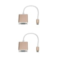 thumbnail image 2 of Adaptador profesional tipo C a VGA Monstrate 1080P 4K USB 3,1 dorado plateado, 2 of 6