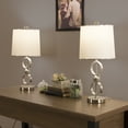 thumbnail image 3 of Table Lamps Set of 2, Modern Brushed Steel (2 LED Bulbs Included) by Lavish Home, 3 of 6